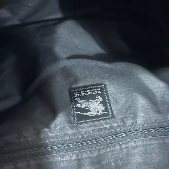 BURBERRY L Large Nova Check Plaid Black Patent Leather Messenger Laptop Bag - Picture 12 of 13